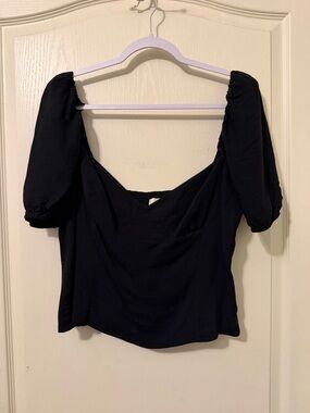 Wilfred Black Square Neck Puff Sleeve Top